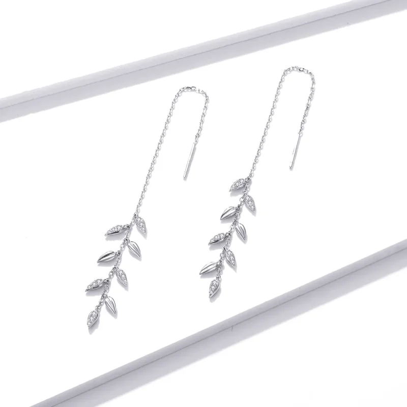 (bilde for) Pandora Style Silver Shiny Wheat Dangle øredobber - BSE447 - Vis 2