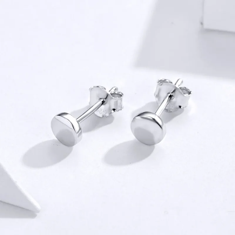 (bilde for) Pandora Style Silver Simple Bean Stud øredobber - SCE705-A - Vis 2