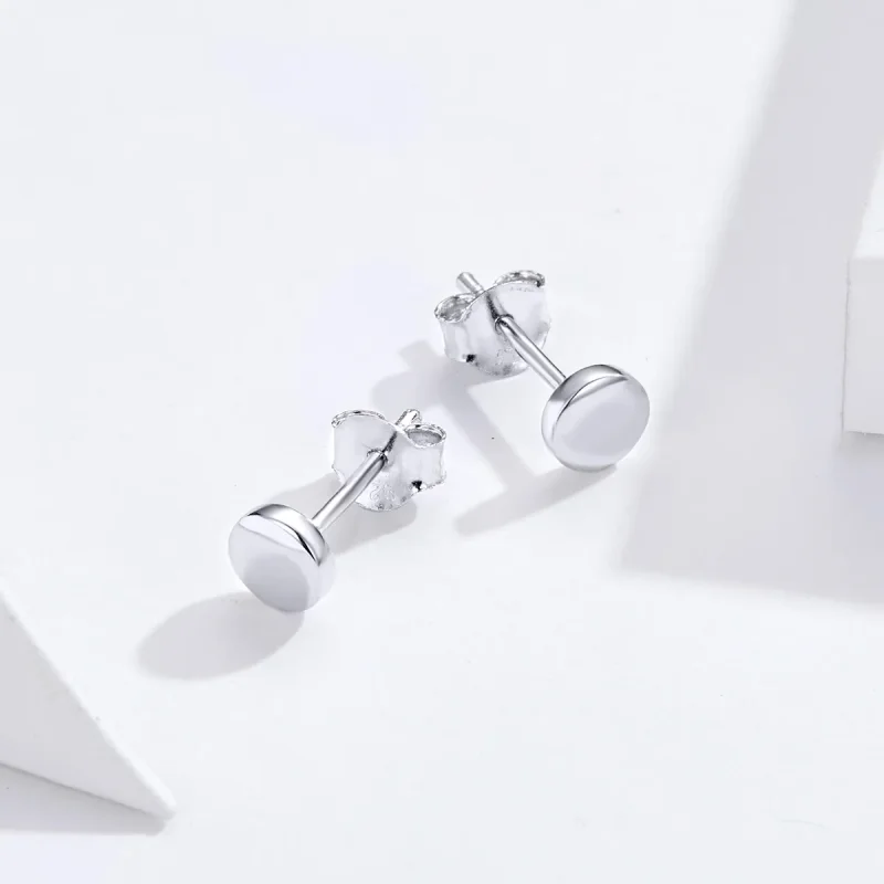 (bilde for) Pandora Style Silver Simple Bean Stud øredobber - SCE705-A - Vis 4