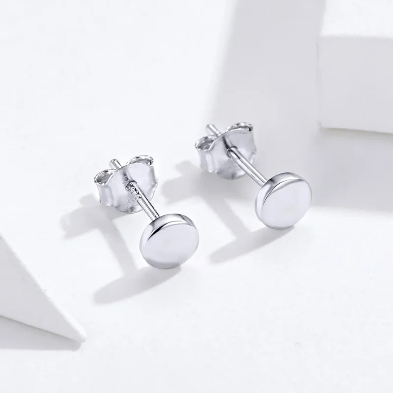 (bilde for) Pandora Style Silver Simple Bean Stud øredobber - SCE705-A - Vis 5