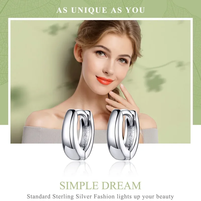 (bilde for) Pandora Style Silver Simple Dream Hoop øredobber - SCE552 - Vis 2