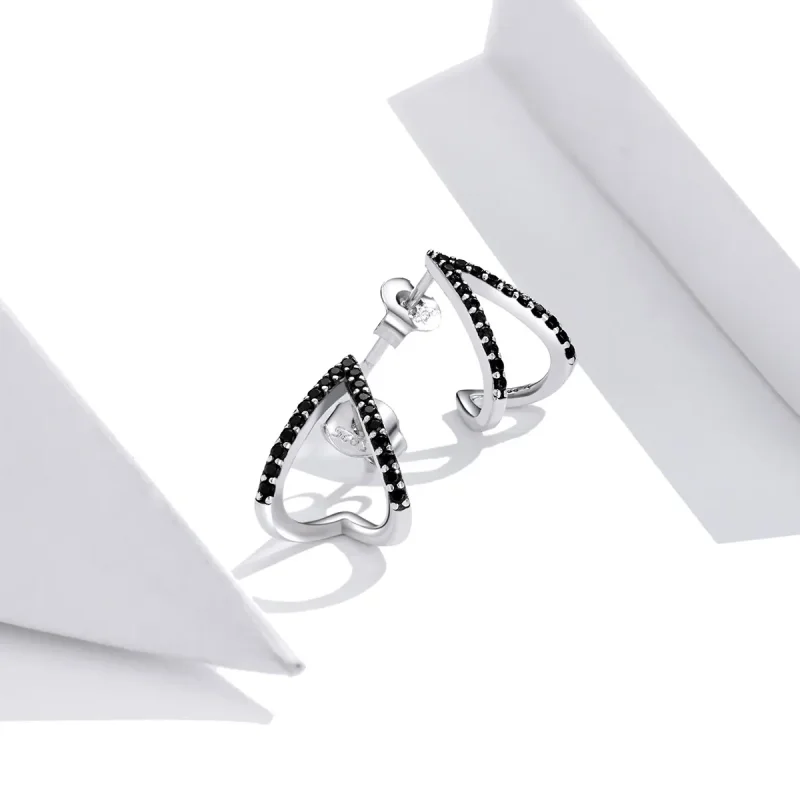 (bilde for) Pandora Style Silver Simple Geometry øredobber - SCE924 - Vis 3