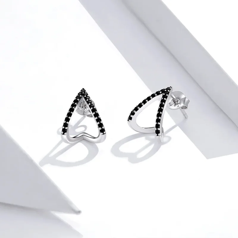 (bilde for) Pandora Style Silver Simple Geometry øredobber - SCE924 - Vis 4