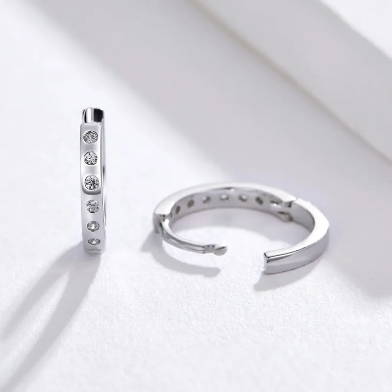(bilde for) Pandora Style Silver Simple Hoop øredobber - BSE101 - Vis 5