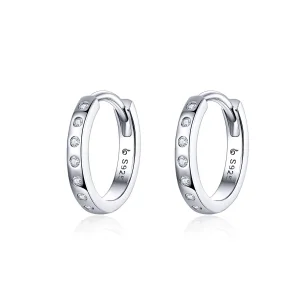 (bilde for) Pandora Style Silver Simple Hoop øredobber - BSE101