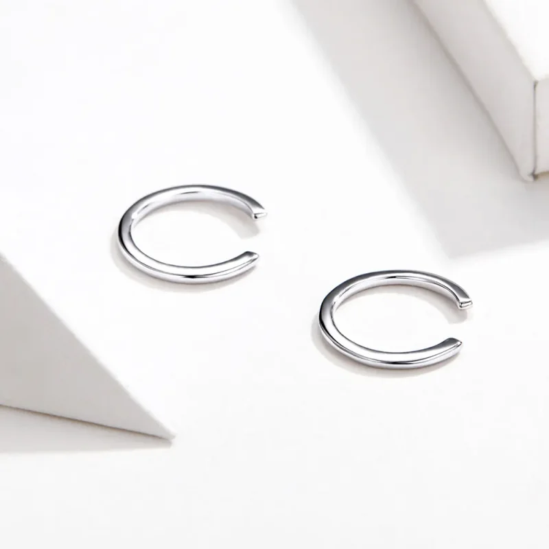 (bilde for) Pandora Style Silver Simple Hoop øredobber - SCE647 - Vis 2