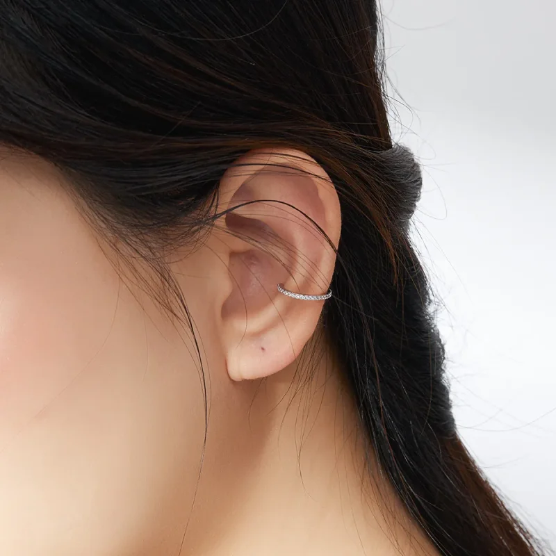 (bilde for) Pandora Style Silver Simple Hoop øredobber - SCE842 - Vis 6