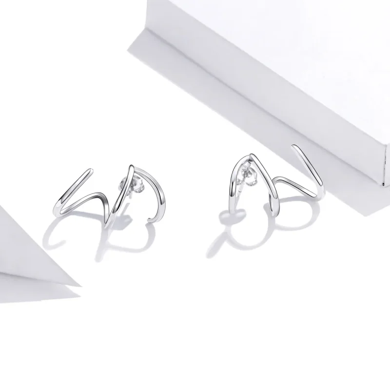 (bilde for) Pandora Style Silver Simple Line øredobber - SCE986 - Vis 2