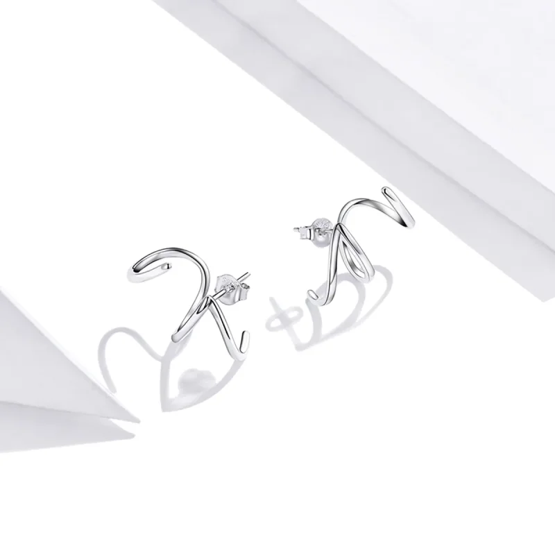 (bilde for) Pandora Style Silver Simple Line øredobber - SCE986 - Vis 4