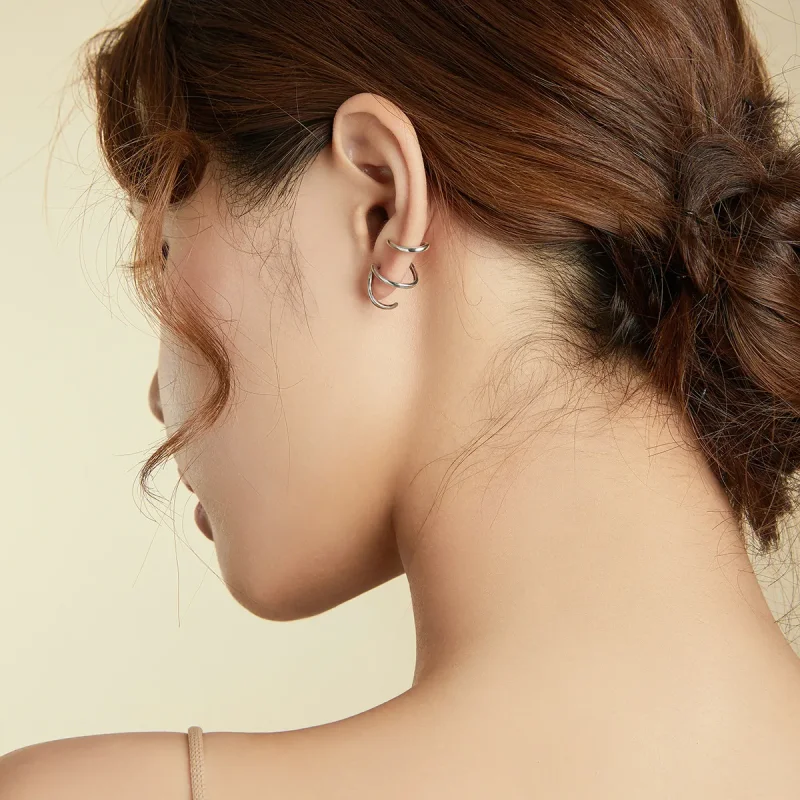 (bilde for) Pandora Style Silver Simple Line øredobber - SCE986 - Vis 5