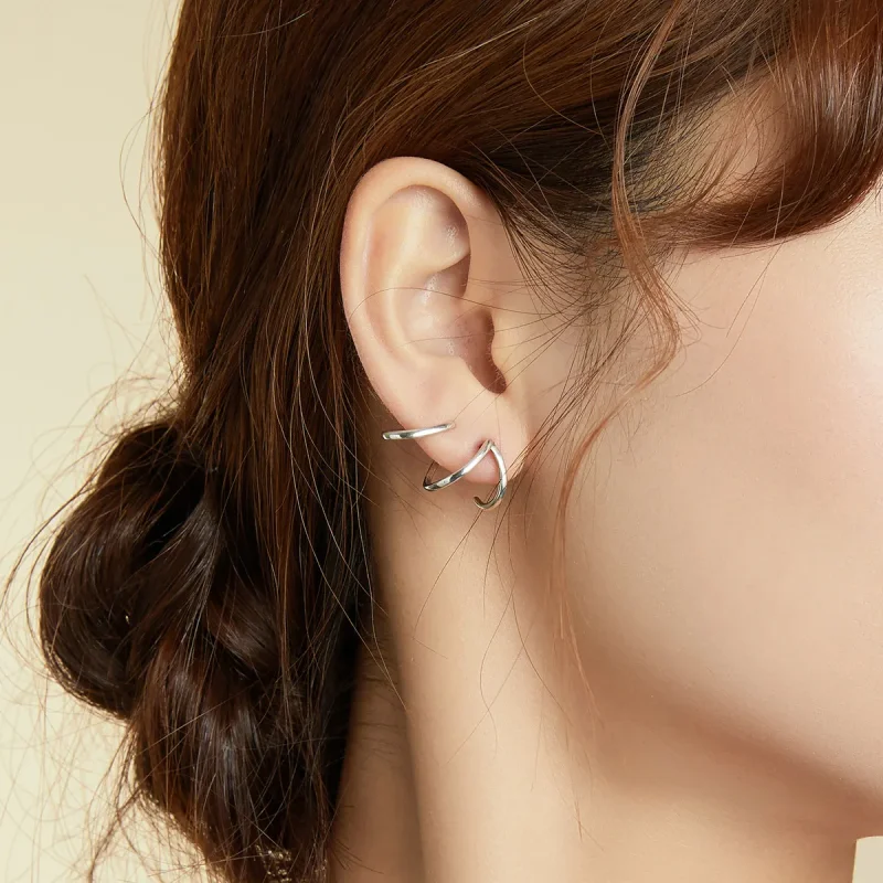 (bilde for) Pandora Style Silver Simple Line øredobber - SCE986 - Vis 6