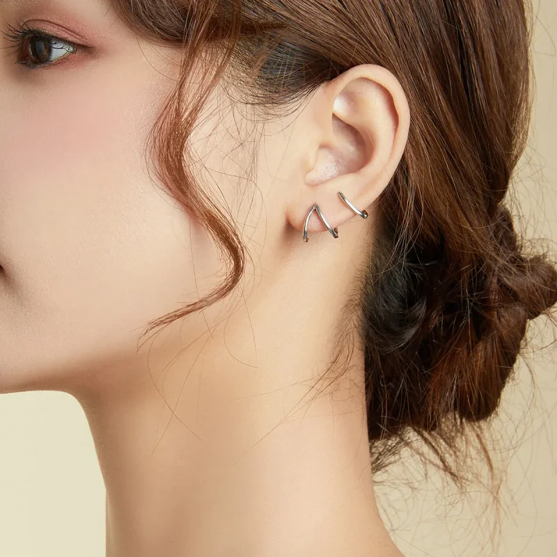 (bilde for) Pandora Style Silver Simple Line øredobber - SCE986 - Vis 7