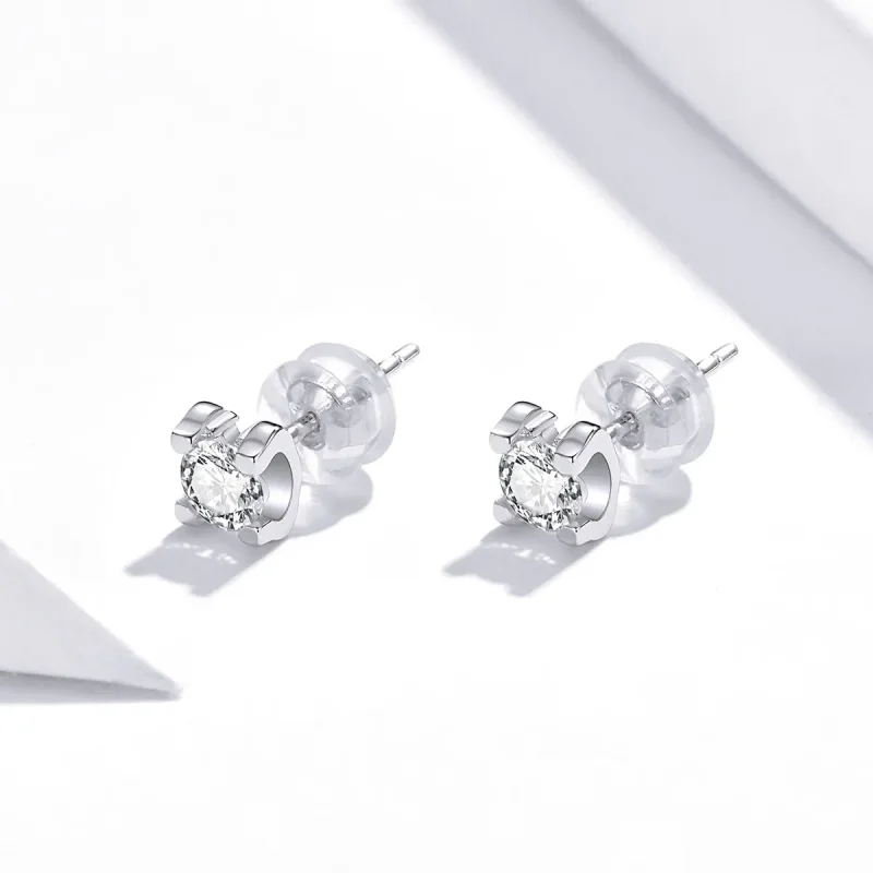 (bilde for) Pandora Style Silver Simple Zircon Stud øredobber - SCE974 - Vis 2