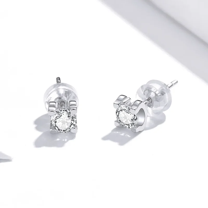 (bilde for) Pandora Style Silver Simple Zircon Stud øredobber - SCE974 - Vis 4