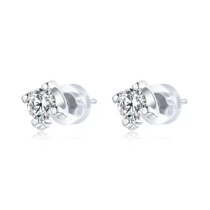 Pandora Style Silver Simple Zircon Stud øredobber - SCE974 (bilde for) Pandora Style Silver Simple Zircon Stud øredobber - SCE974