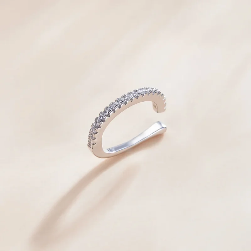 (bilde for) Pandora Style Silver Single Ear Ear clip - SCE1022 - Vis 3