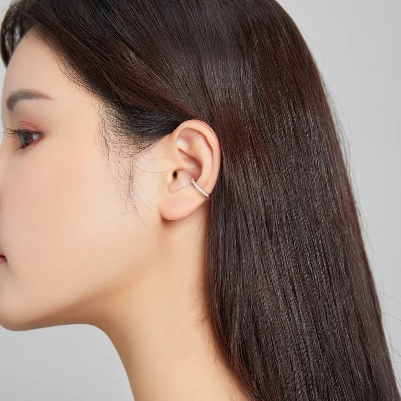 (bilde for) Pandora Style Silver Single Ear Ear clip - SCE1022 - Vis 4