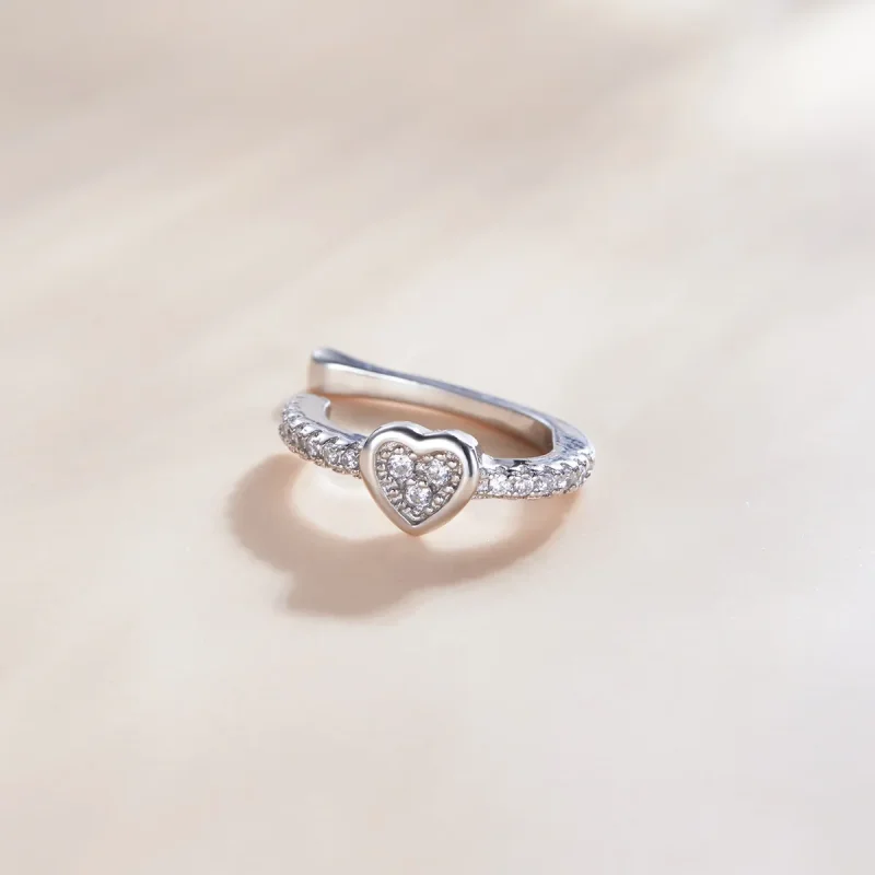 (bilde for) Pandora Style Silver Single Ear Ear clip - SCE1023 - Vis 2