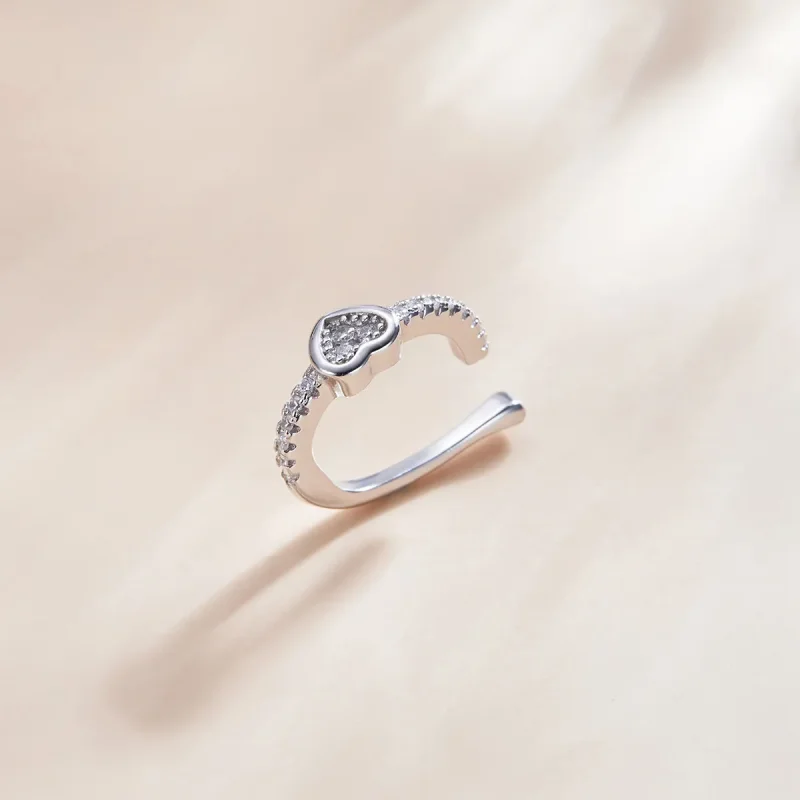 (bilde for) Pandora Style Silver Single Ear Ear clip - SCE1023 - Vis 3