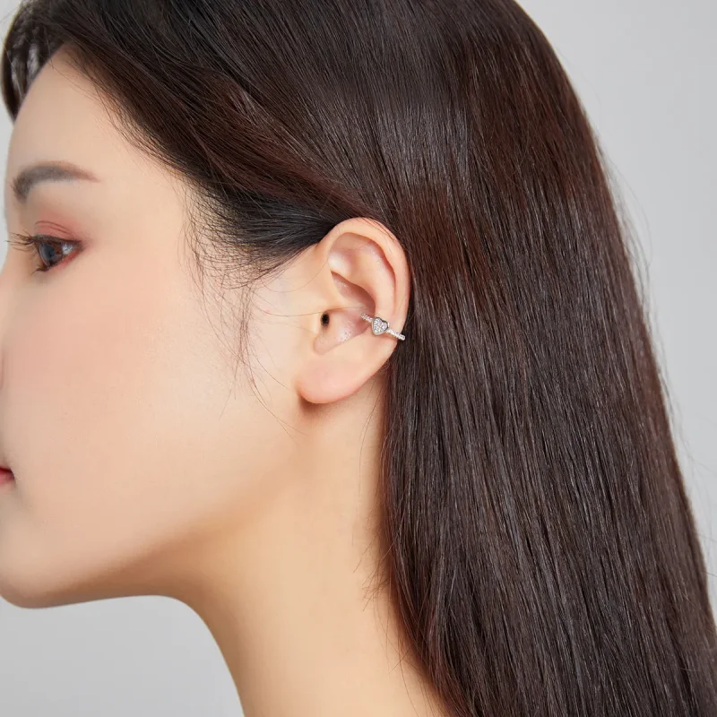 (bilde for) Pandora Style Silver Single Ear Ear clip - SCE1023 - Vis 4