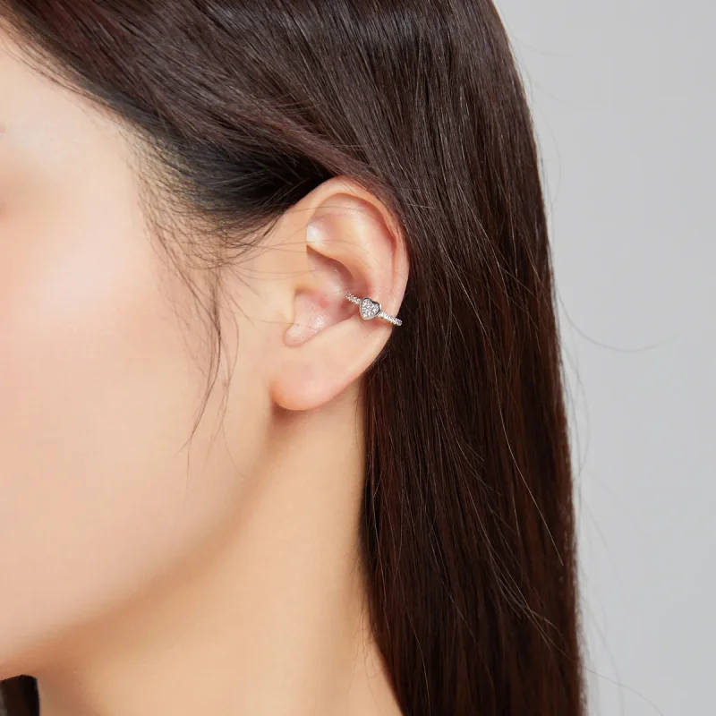 (bilde for) Pandora Style Silver Single Ear Ear clip - SCE1023 - Vis 5