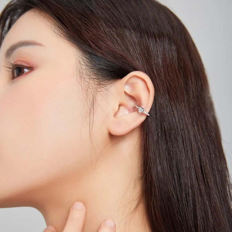 (bilde for) Pandora Style Silver Single Ear Ear clip - SCE1023 - Vis 6