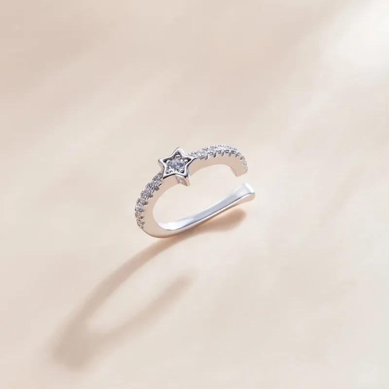 (bilde for) Pandora Style Silver Single Ear Ear clip - SCE1024 - Vis 3