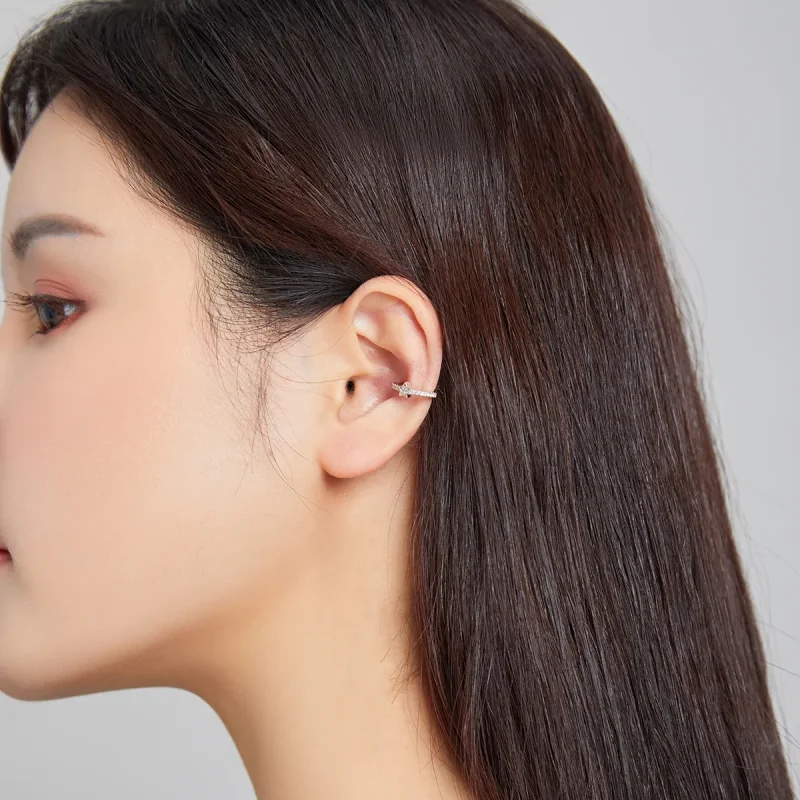 (bilde for) Pandora Style Silver Single Ear Ear clip - SCE1024 - Vis 4