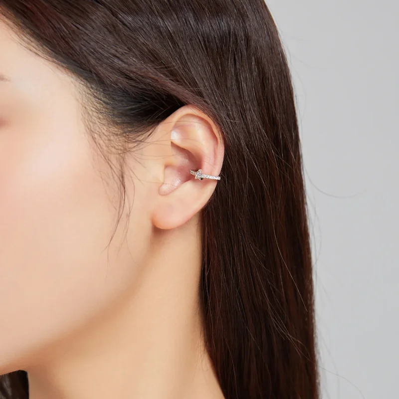 (bilde for) Pandora Style Silver Single Ear Ear clip - SCE1024 - Vis 5
