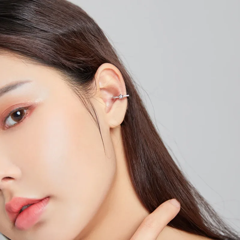 (bilde for) Pandora Style Silver Single Ear Ear clip - SCE1024 - Vis 6