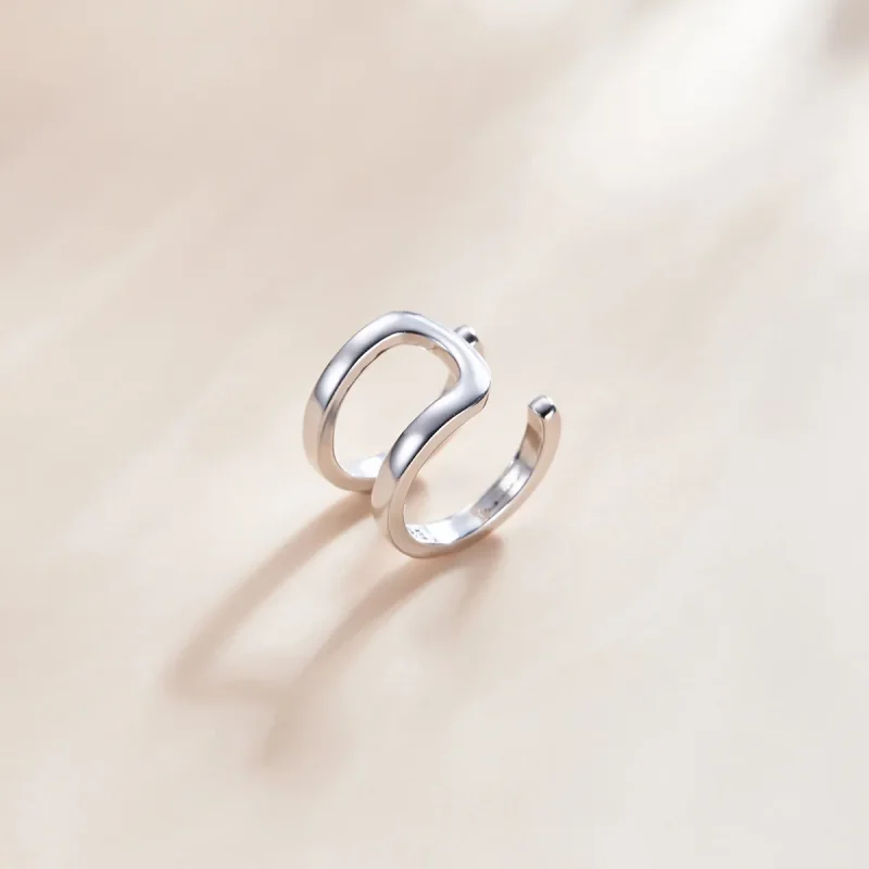 (bilde for) Pandora Style Silver Single Ear Ear clip - SCE1025 - Vis 3