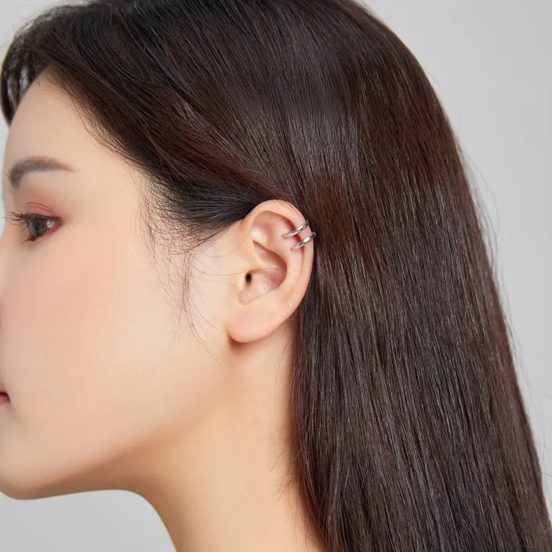 (bilde for) Pandora Style Silver Single Ear Ear clip - SCE1025 - Vis 4