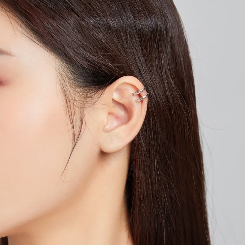 (bilde for) Pandora Style Silver Single Ear Ear clip - SCE1025 - Vis 5