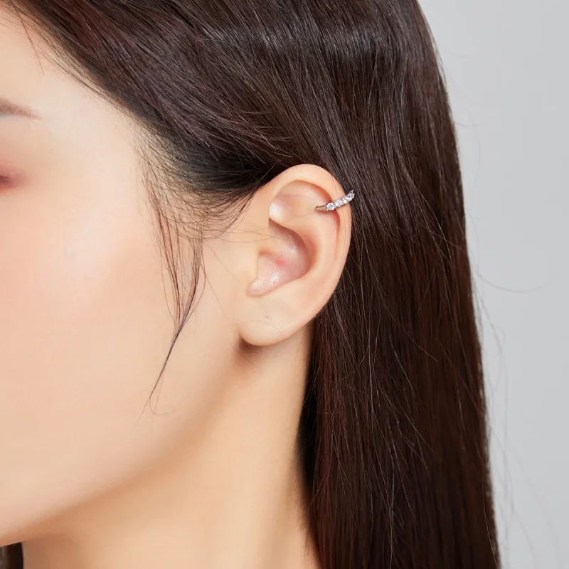 (bilde for) Pandora Style Silver Single Ear Ear clip - SCE1026 - Vis 5