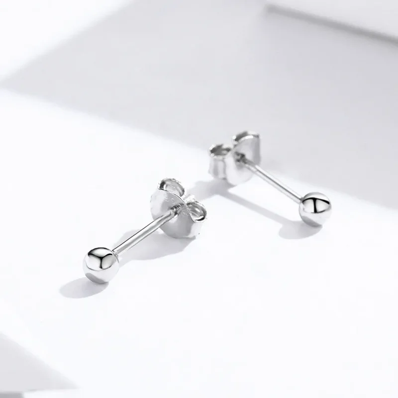 (bilde for) Pandora Style Silver Small Ball Stud øredobber - SCE581 - Vis 2