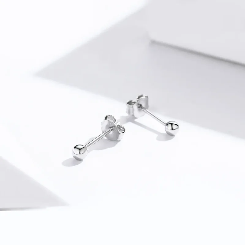 (bilde for) Pandora Style Silver Small Ball Stud øredobber - SCE581 - Vis 4