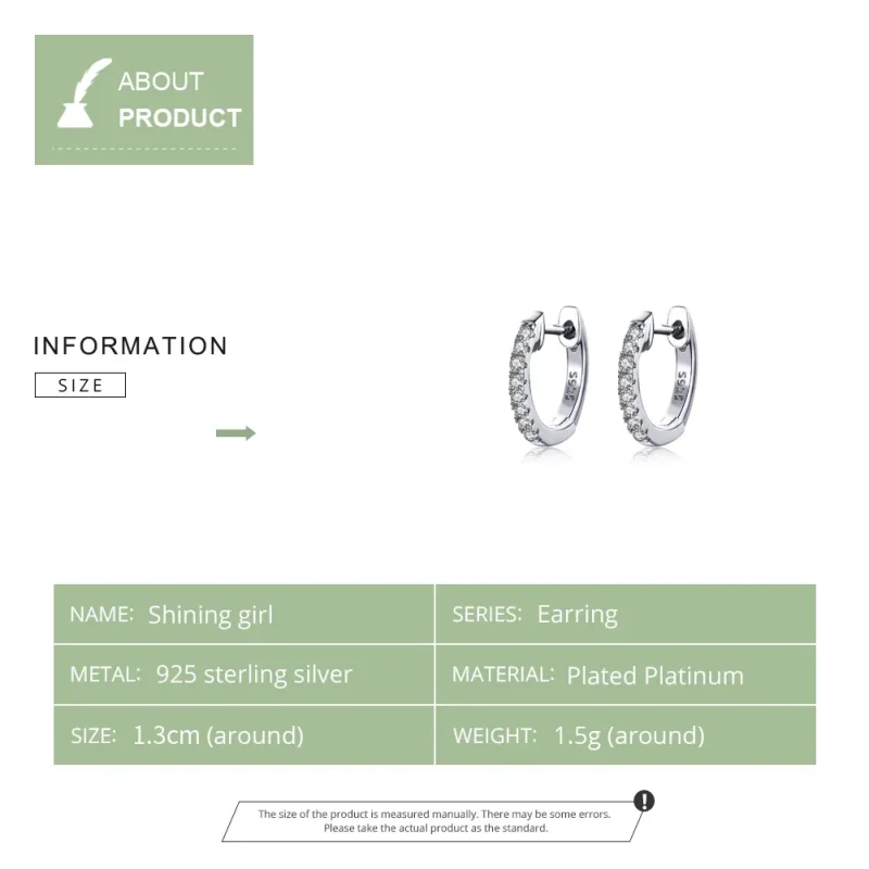 (bilde for) Pandora Style Silver Small Circle Hoop øredobber - SCE498-A - Vis 8
