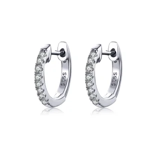 (bilde for) Pandora Style Silver Small Circle Hoop øredobber - SCE498-A