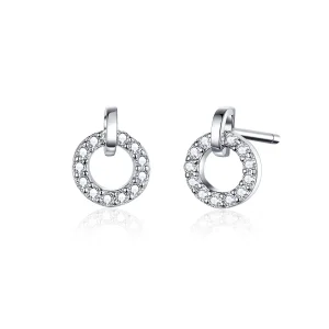 Pandora Style Silver Small Circle Stud øredobber - SCE767 (bilde for) Pandora Style Silver Small Circle Stud øredobber - SCE767
