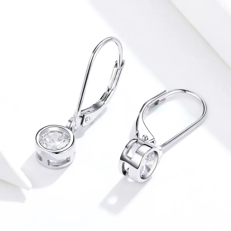 (bilde for) Pandora Style Silver Sparkle Dangle øredobber - SCE747 - Vis 2