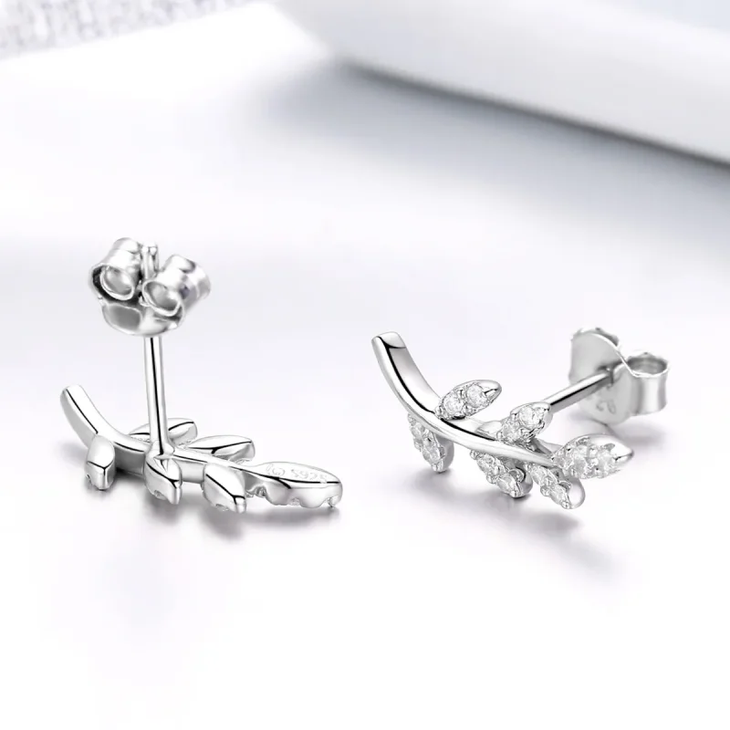 (bilde for) Pandora Style Silver Spring Leaves Stud øredobber - BSE031 - Vis 2