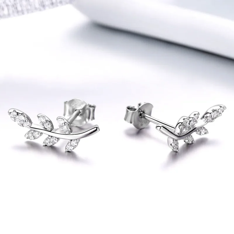 (bilde for) Pandora Style Silver Spring Leaves Stud øredobber - BSE031 - Vis 3