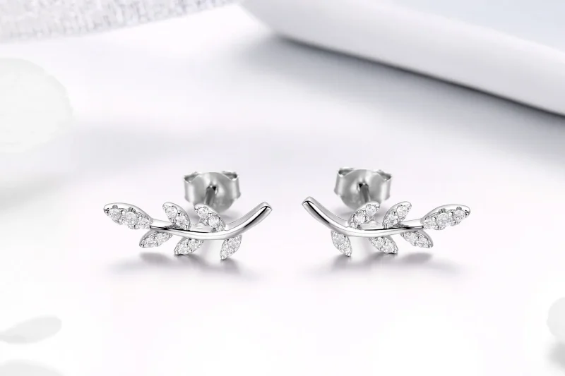 (bilde for) Pandora Style Silver Spring Leaves Stud øredobber - BSE031 - Vis 4