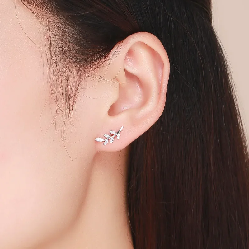 (bilde for) Pandora Style Silver Spring Leaves Stud øredobber - BSE031 - Vis 5