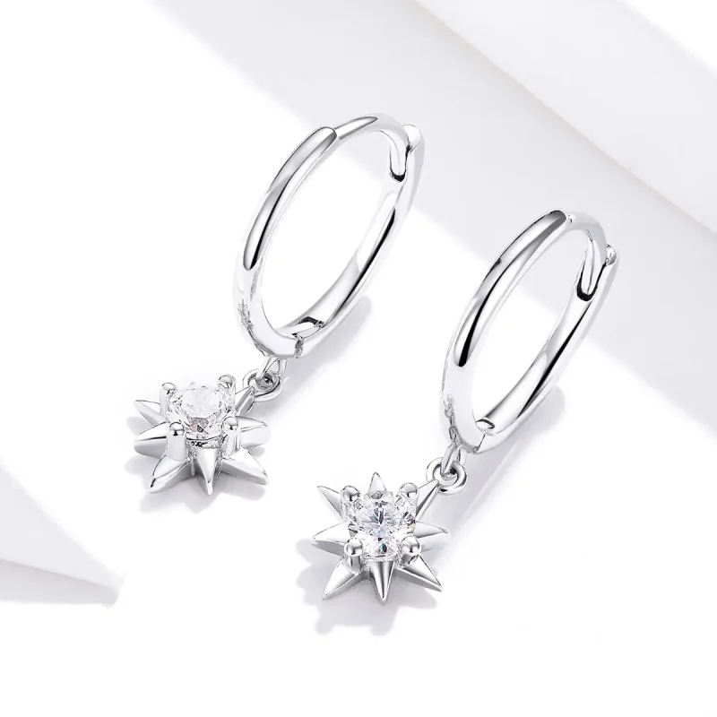 (bilde for) Pandora Style Silver Star Dangle øredobber - SCE759 - Vis 2