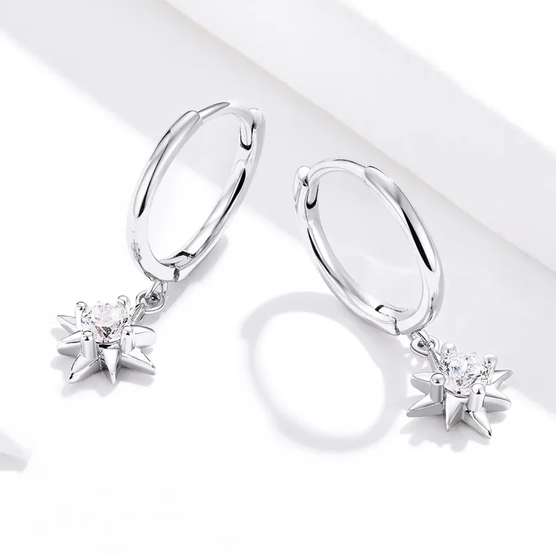 (bilde for) Pandora Style Silver Star Dangle øredobber - SCE759 - Vis 3