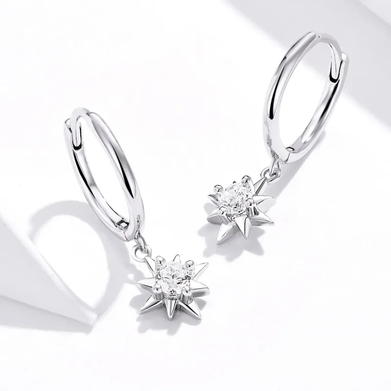 (bilde for) Pandora Style Silver Star Dangle øredobber - SCE759 - Vis 4
