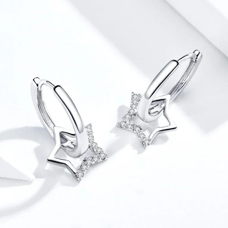 (bilde for) Pandora Style Silver Starry Dangle øredobber - BSE276 - Vis 2