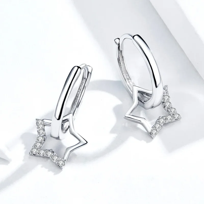 (bilde for) Pandora Style Silver Starry Dangle øredobber - BSE276 - Vis 4