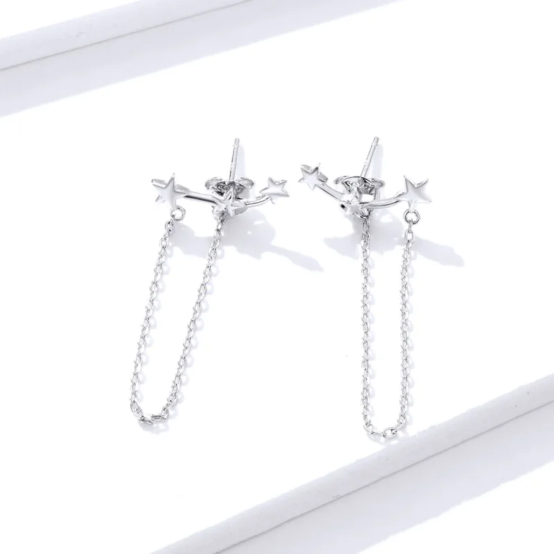 (bilde for) Pandora Style Silver Starry Dangle øredobber - BSE361 - Vis 2